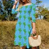 Sukienki swobodne zielone rzodkiewki Dress Spring Vegeble Druku