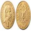 Tyska St Anhalt-dessu Friedrich I 1896 1901 10 Mark Craft Gold Plated Copy Coin Metal Dies Manufacturing Factory 338G