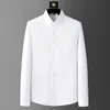 S-5XL Luxury Boutique Mens Casual Fashion Solid Color Business Long Sleeve Shirts Easy Care Formal Professional Shirt For Male 240301