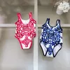 Mode kinderen totem gedrukt eendelig badpak Designer baby kids brief vest badpak INS meisjes vakantie SPA strand zwemmen S1177