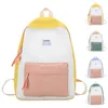 Mochilas escolares Mochila unisex Estudiantes Colorblock Mochila de lona Moda Cremallera Bolsa de gran capacidad Nylon Viaje multifunción