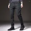 Men's Pants 2024 Brand Slim Casual Men Spring Autumn Business Work Cotton Black Grey Blue Trousers Male Fashion Korean Clothing