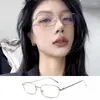 Sonnenbrille 2024 Japanische Harajuku Brille Gold Silber Metall Quadrat Unisex Vision Care Anti-Blau Brillengestell für Frauen Männer