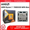 AMD Ryzen 7 7800x3d Box Novo CPU R7 Processador 8-rdzeniowe zintegrowane Chip 5NM AM5 bez wentylatora do gier i multimediów
