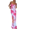 Abiti casual Donna S Summer Long Sling Dress Senza maniche Backless Low Cut Floral Spaghetti Strap