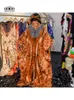 フリーサイズのローブデソイリーファムロングシックアフリカドレス女性のための女性のドレスイン刺繍伝統服240226