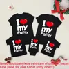 Family Matching Outfits Clothing Sweatshirt I Love My Printing Clothes Mommy Daddy and Me Cotton 240226