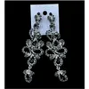 Charm New Sier Plated 4 Colors Rhinestone Crystal Flower Long Earrings Large Dangle For Brides Jewelry Drop Delivery Dhgarden Dhwqn
