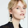 Dangle Earrings FishSheep Statement ZA Acrylic Big Circle Drop For Women Geometric Leopard Acetic Acid Long Earring Jewelry