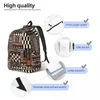 Plecak Native Tribal African Style Patchwork Woman Bookbag Fashion ramię Portability Laptop Rucksack School Torby