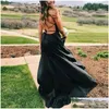 Urban Sexy Dresses Party Dresses Wedding Prom for Women Y Satin Spaghetti Strapbackless Side Slit Tunic Slip Dress Female Evening Lon DH4RB