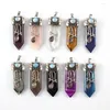 Pendant Necklaces 24Pieces Natural Amethysts Gemstone Big Pointed Sword Arrow Shape Healing Crystal Amulet Stone Pendants Bulk For336S