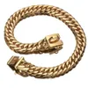 PMGPET Haustier-Goldkette, Welpen-Halskette, Edelstahl, Bulldoggenleine, kleines, mittleres und großes Hundehalsband, LJ201113262O