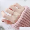 Band Rings 2Mm Thin Stackable Ring Stainless Steel Plain Knuckle Midi For Women Girl Drop Delivery Jewelry Otys5