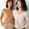 Spring Autumn Wool Blend Sweaters Women Fashion Sexy V-neck Pullover Loose Batwing Sleeve Plus Size Knitted Tops 200929