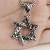 Naszyjniki wisiorek JHSL MĘŻCZYZNA Izrael gwiazda Davida Naszyjka o kształt skręcony łańcuch ze stali nierdzewnej srebrna biżuteria mody
