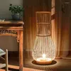 바닥 램프 일본 중국 스타일 대나무 직물 램프 침실 거실 연구 젠 장식 시골