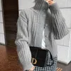 Kvinnors stickor Jielur Vinter Löst Enkelt kvinnor Cardigan Casual Fashion Sticked Woman White Grey Camel Black Street Chic Sweaters