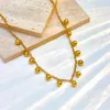 Anhänger Halsketten Dieyuro 316L Edelstahl Gold Farbe Perlen Kugel Halskette Für Frauen Trend Mädchen Schlüsselbein Kette Choker Schmuck Geschenk