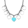 Collier de Couple à sept cœurs pour femmes, pendentif en acier inoxydable, bleu, vert, rose, rouge, cadeaux pour femmes, accessoires, vente en gros