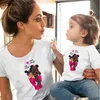 Princesa familia ropa a juego Camiseta de algodón madre hija BABY MINI y MAMA trajes rosados miran camisetas 240301