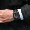 Montres-bracelets carré en bois montre-bracelet hommes montres à quartz créatif homme horloge noir noyer rouge rose bracelet en bois complet date