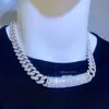 Iced Out Bling Diamond Hip Hop Miami Style en gros de la chaîne de liaison cubaine Bijoux Moissanite