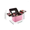 Storage Boxes Bins Make Up Train Case Makeup Bag Cosmetic Bags With 4-Layer Foldable Tray Mtifunctional Toiletry Box Travel For Jewelr Otrck