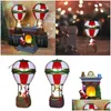 Decoraciones navideñas Adornos luminosos Resina Santa Claus Muñeco de nieve Estatuilla Globo de aire con luz LED para 2024 Suministros de fiesta de Navidad Otfxj