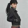 Vestes pour femmes Deeptown Vintage Courte en jean Veste femme grunge y2k streetwear japonais 2000S Style Cropped Jean Cyber Zipper Outwear
