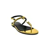 designer cassandra sandals Flat flip flops Womens Double thong patent leather sandals Summer fashion luxury classic Flat sandals t-strap sandals size 35-42