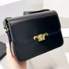 Designer adolescente Triomph Leather Cowhide Crossbody Fabric Printing Saddle Bag