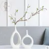 Vase à fleurs créatif moderne en céramique blanc, vases de décoration pour mariage, figurines en porcelaine, décoration de meuble TV 229M