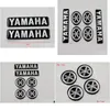 Adesivos de motocicleta preto sier 3d emblema decalque 7cm mais diapasão 3cm para todos os modelos yamaha motocicletas custom1660969 entrega direta otfty