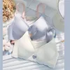 브라스 여자 섹시한 귀여운 귀여운 3/4 컵 매끄러운 bralette 여자의 단색 brassiere 소프트 무선 딥 v 목 란제리