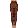 Women's Leggings Vintage Dashiki Sexy Red Black High Waist Yoga Pants Elastic Leggins Female Graphic Fitness Sport Legging