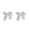 Brincos de parafuso prisioneiro pendientes fita arco liga balletcore simples estilo coreano jóias acessórios piercing orelha festa entrega gota othpq