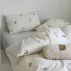 Baby Boys Girls Bedding Set Bear Bunny Embroidery Toddler Cotton Crib Bedding Set Set Duvet Cover Pillowcase بدون حشو 240226