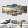 5 Stuk Wall Art Canvas Zonsondergang Zee Wall Art Foto Canvas Olieverf Home Decor Muur Foto's voor Woonkamer Geen Framed2367