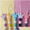 Soothers Teethers Euro America Safe Spädbarn Baby Sile Crown Shape and Beads Design Health Care tanding Training Drop Delivery Kids Mat Oti8C