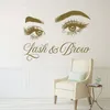 Lash & Brow Wall Decal Eyelash Extension Beauty Salon Decoration Make Up Room Wall Stickers Art Cosmetic Art Poster LL300 201201248J