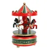 Wooden Carousel Music Box Horse Merry-Go-Round Carousel Classical Musical Case Theme Kids Children Room Decor Toys Gifts 210319312P