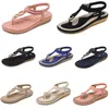 Chaussures de femmes Sandales d'été basses 2024 talons Mesh Surface Leisure Mom Noir blanc Grande taille 35-42 J52-1 Gai 522