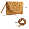 Bolsas de ombro YYW Palha Envelope Bolsa de Embreagem Mulheres Verão Crossbody Bolsa Com Alça Casual Artesanal Tecido Rattan Senhora Bolsa Carteiras