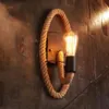 Wall Lamp Industrial Vintage Rope Lamps For Living Room Bedroom Bar Decor E27 Home Loft Retro Iron Light Fixtures290m