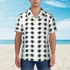 Men's Casual Shirts Hawaiian Shirt Vacation Black And White Eyes Blouses Busy Vision Geometric Aesthetic Cool Men Streetwear Tops