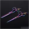 Hair Scissors 2Pcs Cutting Set Thinning Scissor Hairs Shear Kit For Hairdressing Salon Haircut Tool Toadt Children Drop Delivery Produ Otgrb