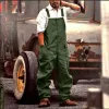 New Men's Retro Bib Loose Large Size Fashion Casual Brown Green Painter Workwear Jumpsuit Autumn And Winter Trousers