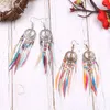 Boucles d'oreilles pendantes à pampilles longues, Style plume, ethnique Boho, grande déclaration, accessoires de mariage, vente en gros, 2024