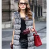 Haining – gilet en fausse fourrure de renard, coupe cintrée, manteau Long pour femmes, 7930